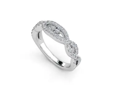 R ES022 diamond ring set gold 3D print model