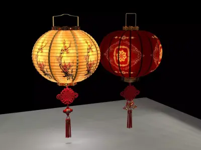 Chinese red lantern  3D model 22