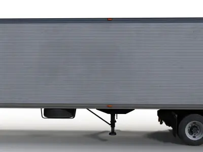 Cabover tracktor semitrailer Low-poly 3D model