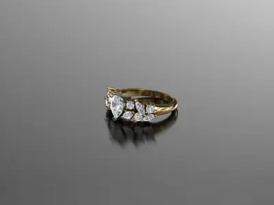 Jewellery ring  diamond  3D print model