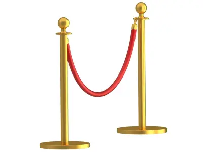 Gold And Silver Stanchion 3D model