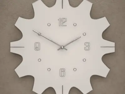 Dark Wood Wall Clock 05 3D model