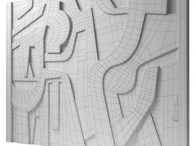 Decorativ panel wave 31 3D model