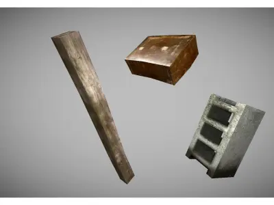 low poly garage objects collection 2 Low-poly 3D model