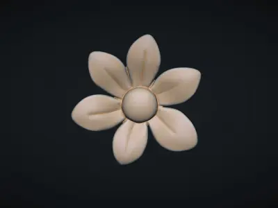 Retro Flower Bas relief 3D print model