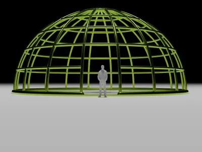 Wireframe Dome Architectural Structure 3D model