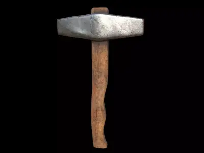 Hammer Low-poly 3D model Several working tools - PBR Game Ready Low-poly 3D model