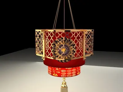 Chinese Red Lantern 3D model 35