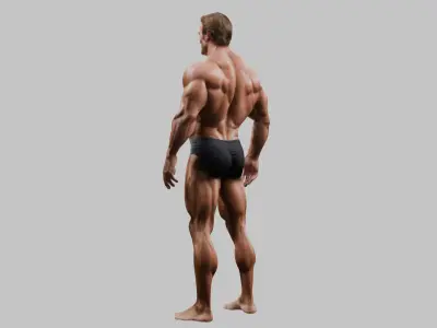 3D Bodybuilder Sculpture - Anatomy Model Low-poly 3D model