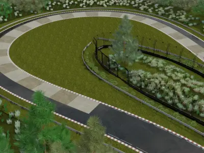 Race track Nurburgring  Low-poly 3D model