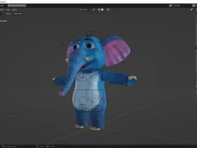 Cartoon elephant  3D model