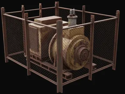 Old Rusty Generator Low-poly 3D model