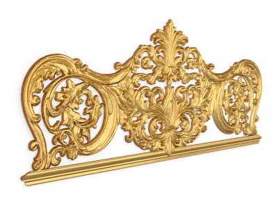 Classic Carved Bed 3D model 13 3D model
