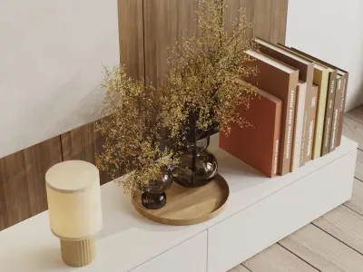 Tv Wall Set 05v Low-poly 3D model