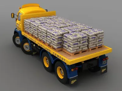 Foden S21 Flat Bed Truck 1962 3D model