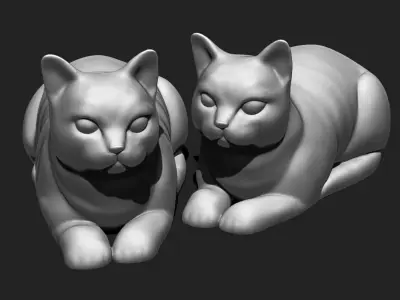 Cat for 3d Printing Sculpture STL 3D print model