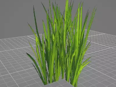 low poly grass cross  shaped Free low-poly 3D model