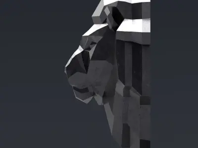Printable Lion Head 3D model 3D print model