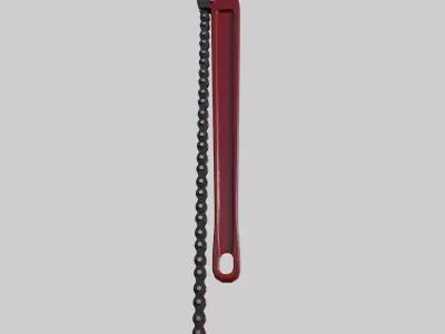 Heavy-Duty Pipe Chain Wrench Low-poly 3D model
