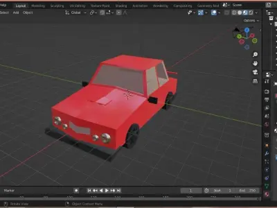 3d lowpoly car game asset 3d 3D model