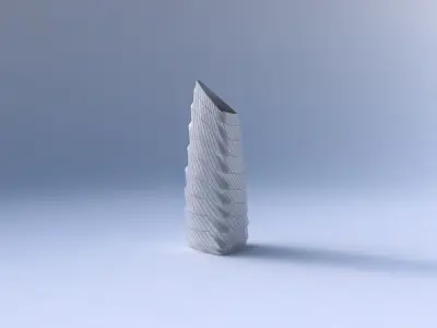 Vase tipped triangle with distorted and twisted grid plates 3D print model