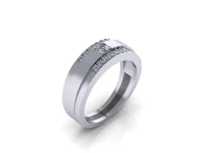 man ring with enamel and diamonds 601 3D print model 3D print model