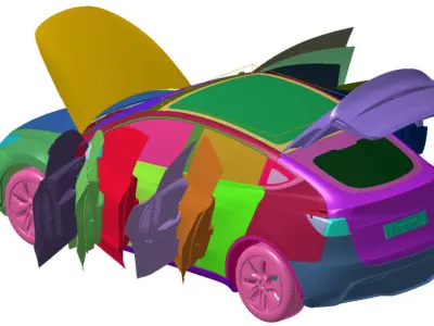 Tesla Model Y Standard Range RWD 2023 Vehicle 3d scan model 3D model