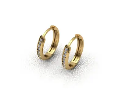 earrings with stones 3D print model