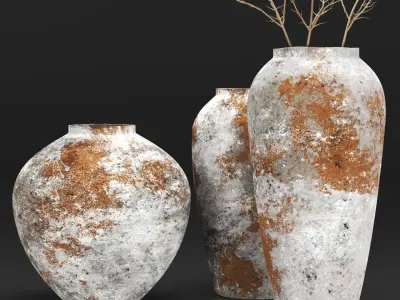 Antique Effect Hydroponic Ceramic Vase Vol5 3D model