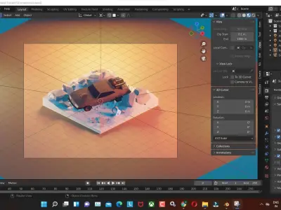 madmax low poly model render in blender Low-poly 3D model