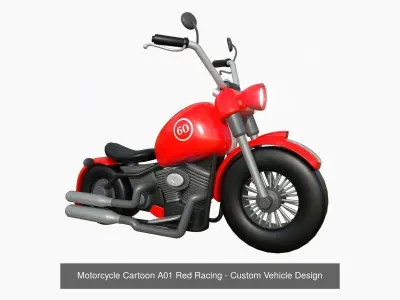 10 Motorcycle Cartoon A Racing Collection - Custom Vehicle 3D Model Pack
