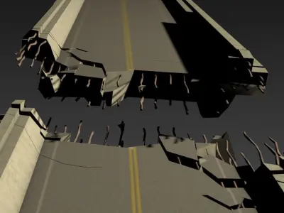 Bridge Collapsed Model 3D model