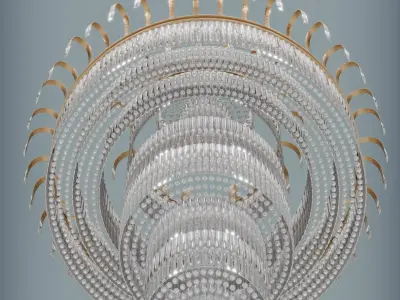 Grand Luxury Multi-Tier Crystal Chandelier 3D model