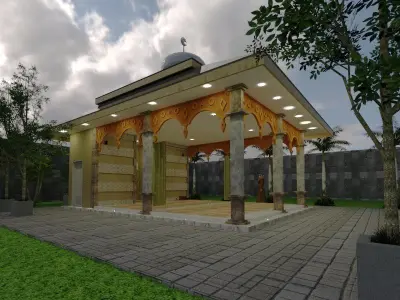 simple mushola design concept 3d model for kindergarten 3d model 3D print model