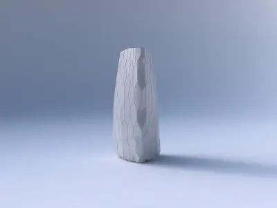 Vase curved tipping triangle with fine organic cells 3D print model