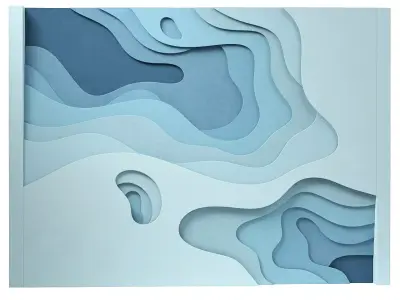 Decorativ panel wave 32 3D model