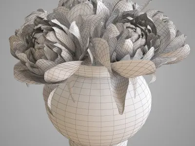 Flowers Peonies  3D model