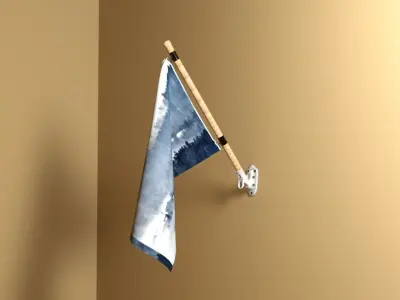 Wall Mount Flag Free 3D model