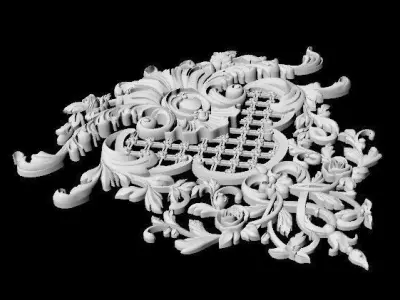 Central decor ornament for furniture 3D model 820