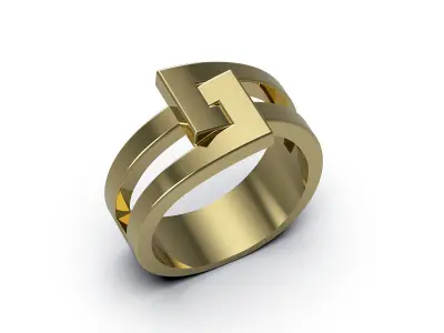 Lux ring printable jewelry gold 3D model 3D print model