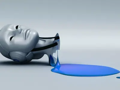 Sci-fi Female Robot Head Free 3D model
