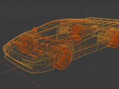 1991 Cizeta Moroder V16T Low-poly 3D model