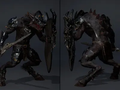 Mist Swordman Arm2 Brutal Low-poly 3D model