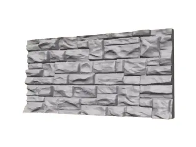 Rough Gneiss Stone Wall Segment 3D model