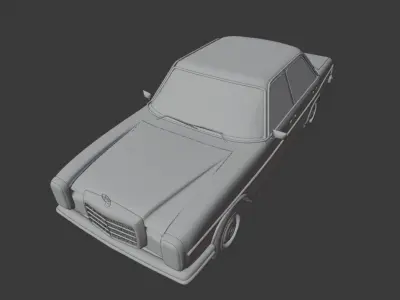 Mercedes Benz W115 Car Low-poly 3D model