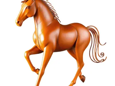 Elegant Chestnut Horse model pack Low-poly 3D model
