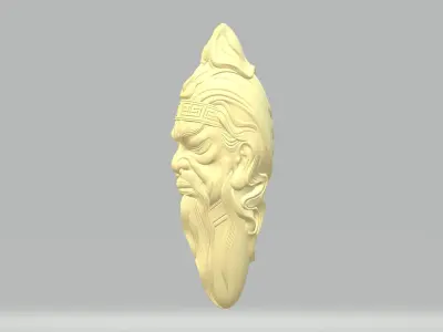 Guan Yu Head Pendant 3D print model