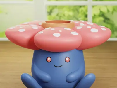 VILEPLUME PLANTER PEN HOLDER 2 MODELS EASY PRINT 3D print model