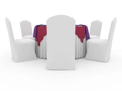 Banquet Table and Chair 32 3D model
