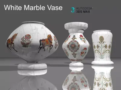 White Marble Vase low poly Low-poly 3D model